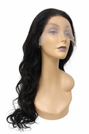 Long Black Body Wave Human Hair Lace Front Wig – Natural Wave